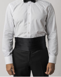 Castello d'Oro Black Wool Tuxedo Trousers  thumbnail 2